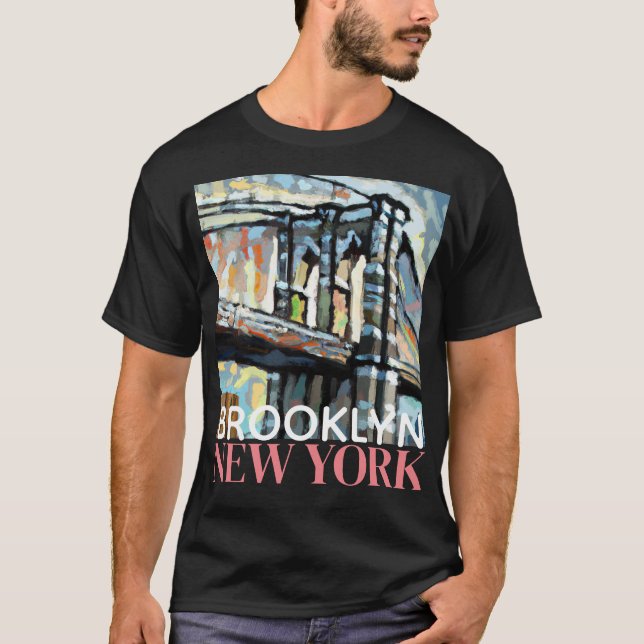 Brooklyn Bridge New York, Männer-T - Shirt 2 (Vorderseite)
