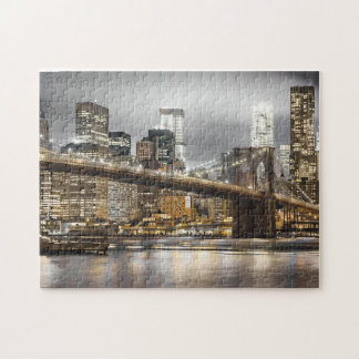 Brooklyn Bridge New York Nacht-Puzzle