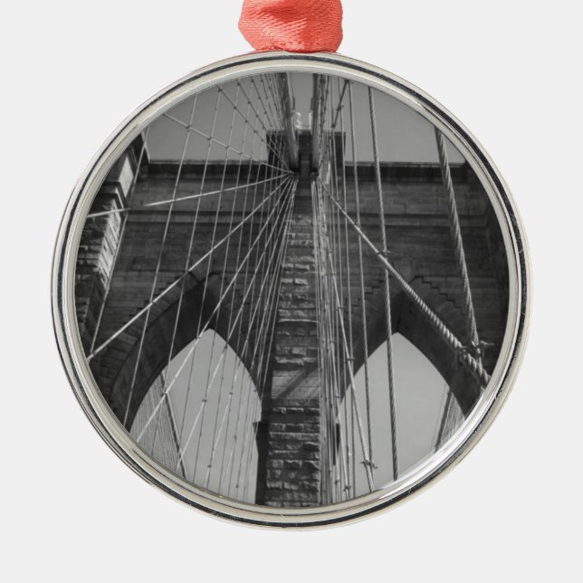 Brooklyn Bridge New York Ornament Aus Metall (Vorne)