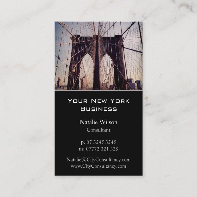 Brooklyn Bridge, New York Photo - Carte de visite (Devant)