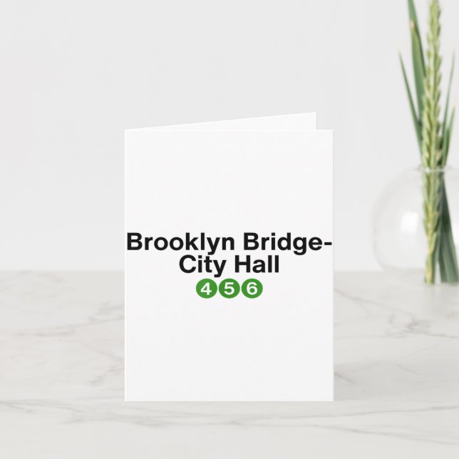 Brooklyn Bridge New York Subway Station Signs, Nyc Karte (Vorderseite)