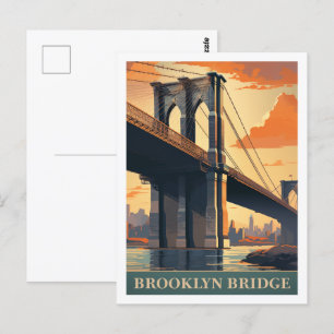 Brooklyn Bridge New York USA Berühmter Reiseort Postkarte