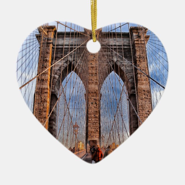 Brooklyn Bridge New York USA Keramik Ornament (Vorne)