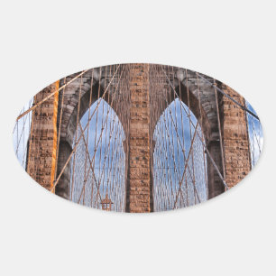 Brooklyn Bridge New York USA Ovaler Aufkleber