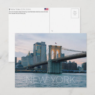 Brooklyn Bridge, New York, USA Reise-Postkarte Postkarte