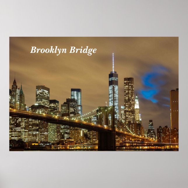 Brooklyn Bridge NY City Skyline Poster (Vorne)
