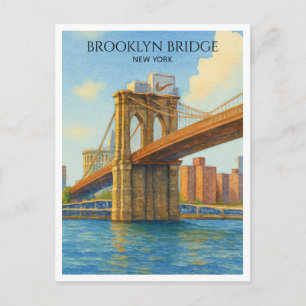 Brooklyn Bridge NYC Aquarell Reise Postkarte