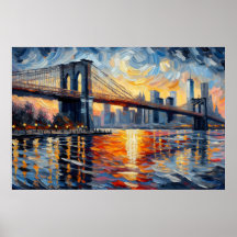 Brooklyn Bridge Oil Painting