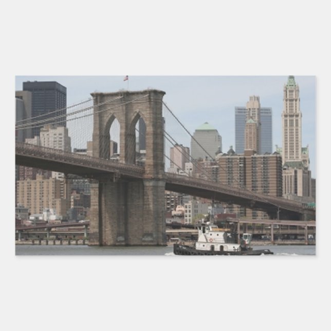 Brooklyn Bridge Rechteckiger Aufkleber (Vorderseite)