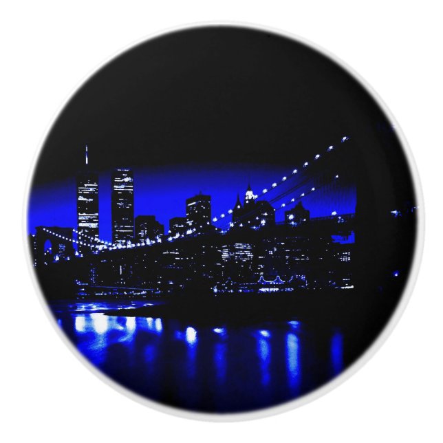 Brooklyn Bridge, River Manhattan City, Keramikknauf (Vorderseite)