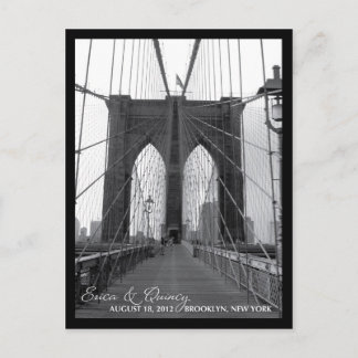 Brooklyn Bridge Save the Date Ankündigungspostkarte