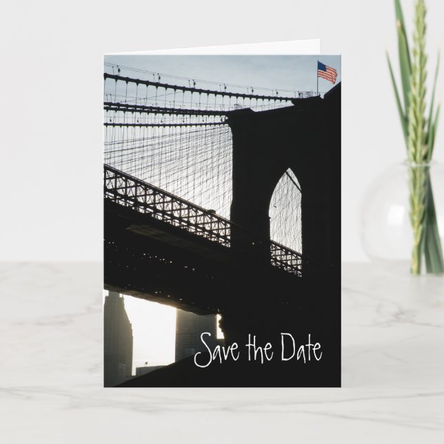 Brooklyn Bridge Save the Date Card Ankündigung (Vorderseite)
