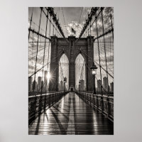Brooklyn Bridge Schwarz-Weiß New York Wandkunst