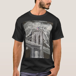 Brooklyn Bridge, schwarzweiß T-Shirt