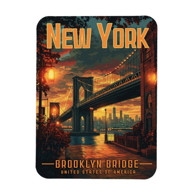 Brooklyn Bridge Sunrise - Eine Atemberaubende Reis Magnet (Vertikal)