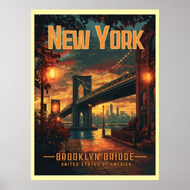 Brooklyn Bridge Sunrise - Eine Atemberaubende Reis Poster (Vorne)