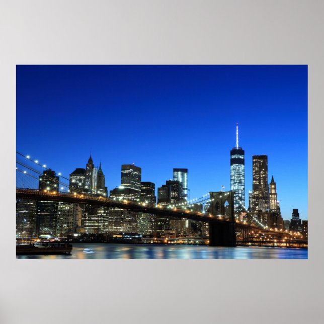 Brooklyn Bridge und Manhattan Skyline Poster (Vorne)