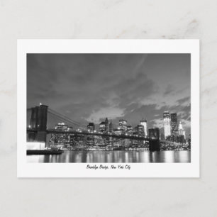Brooklyn Bridge und The Statue of Liberty at Night Postkarte