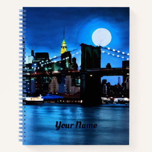 Brooklyn Bridge Under a Full Moon Journal Notizbuch