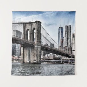 BROOKLYN BRIDGE WÄHREND DES TAGES WANDTEPPICH