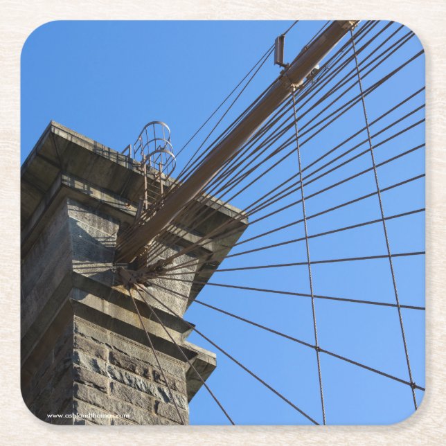 Brooklyn-Brücke 01 Rechteckiger Pappuntersetzer (Vorderseite)