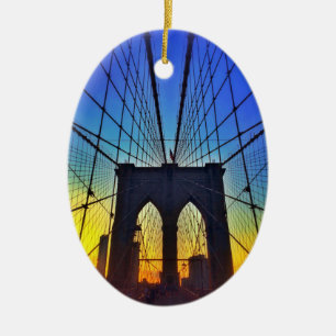 Brooklyn-Brücke am Sonnenuntergang Keramikornament