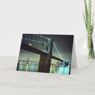 Brooklyn-Brücke an Nachtmanhattan-Brücke Karte