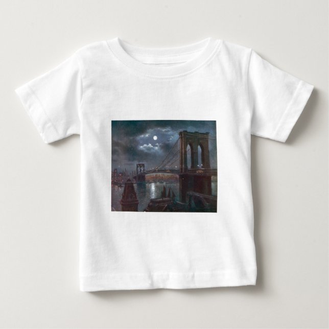 Brooklyn-Brücke durch Mondschein Baby T-shirt (Vorderseite)