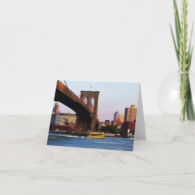 Brooklyn-Brücke im NYC Vorlagen-Foto Karte (Vorderseite)