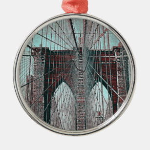 Brooklyn-Brücke in NYC Silbernes Ornament