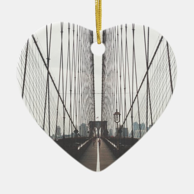 Brooklyn-Brücke Keramik Ornament (Vorne)