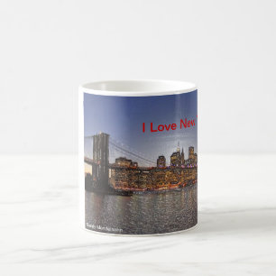 Brooklyn-Brücke mit New- York CitySkylinen Kaffeetasse