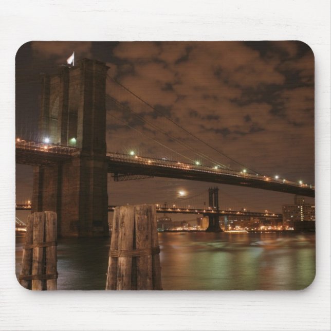 Brooklyn-Brücke nachts Mousepad (Vorne)