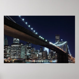 Brooklyn-Brücke nachts, New York City Poster