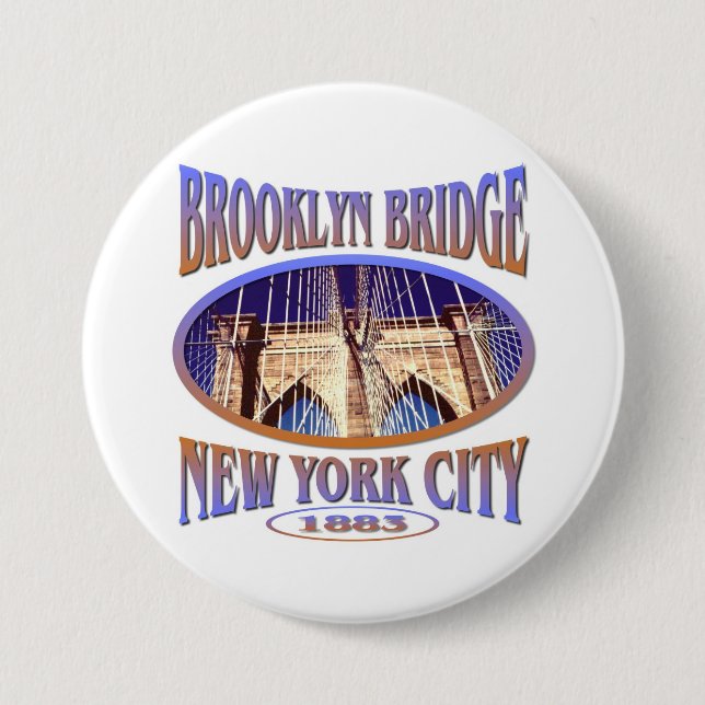 Brooklyn-Brücke New York Button (Vorderseite)