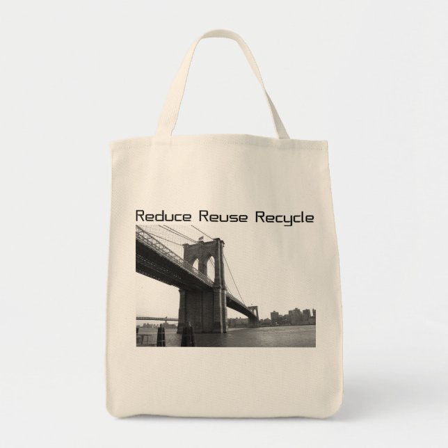 Brooklyn-Brücke recyceln Tragetasche (Vorne)