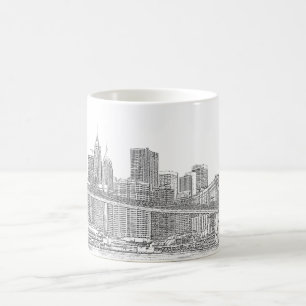 Brooklyn-Brücke und Manhattan-Skyline Kaffeetasse