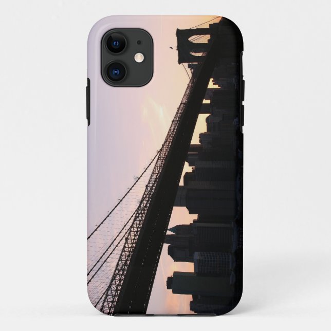 Brooklyn-Brücke und Manhattan-Skyline nachts Case-Mate iPhone Hülle (Rückseite)