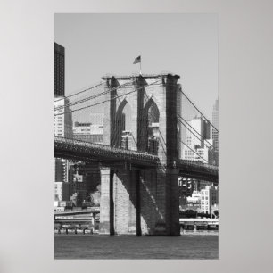 Brooklyn-Brücke und Manhattan-Skyline Poster