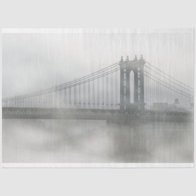 Brooklyn Brücke unter Nebel New York Seidenpapier (Vorderseite)
