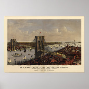 Brooklyn-Brücke vorbei und 1885) Poster