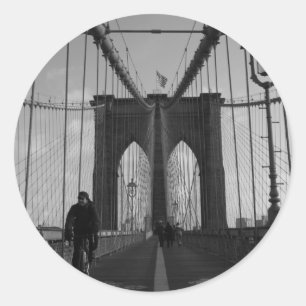 Brooklyn-Brücken-Foto Runder Aufkleber