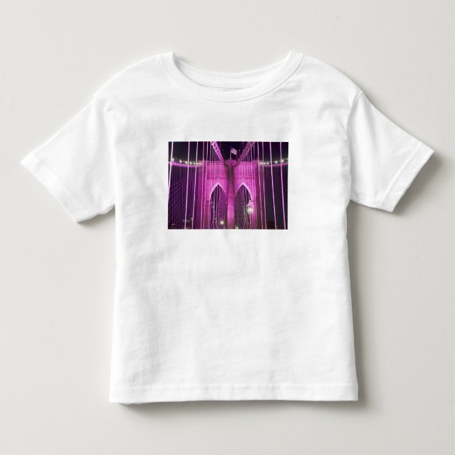 Brooklyn-Brücken-Lit lila Kleinkind T-shirt (Vorderseite)