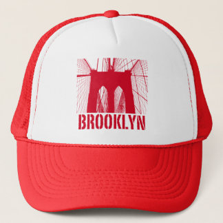 Brooklyn-Brücken-Silhouetterot Truckerkappe