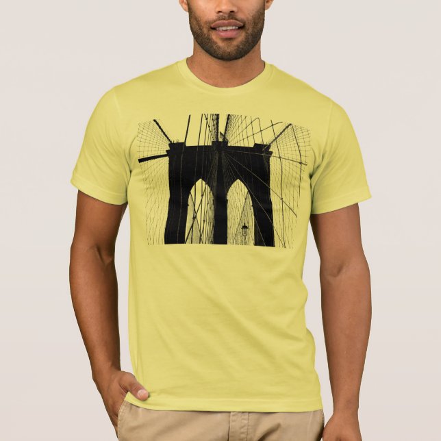 Brooklyn-Brücken-Silhouetteschwarzes T-Shirt (Vorderseite)
