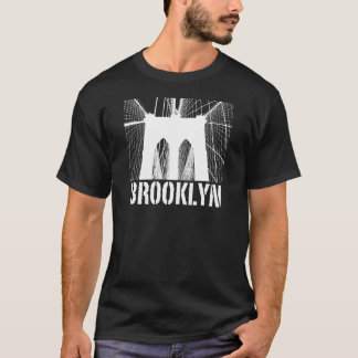 Brooklyn-Brücken-Silhouetteweiß T-Shirt