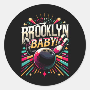 Brooklyn by Bowling Shirts Runder Aufkleber