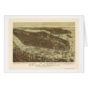 Brooklyn, carte panoramique de NY - 1892