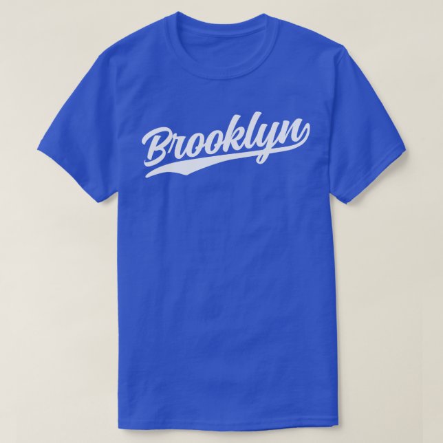Brooklyn Cursive White T-Shirt (Design vorne)