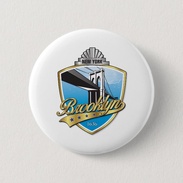 Brooklyn Design Gold Button (Vorderseite)